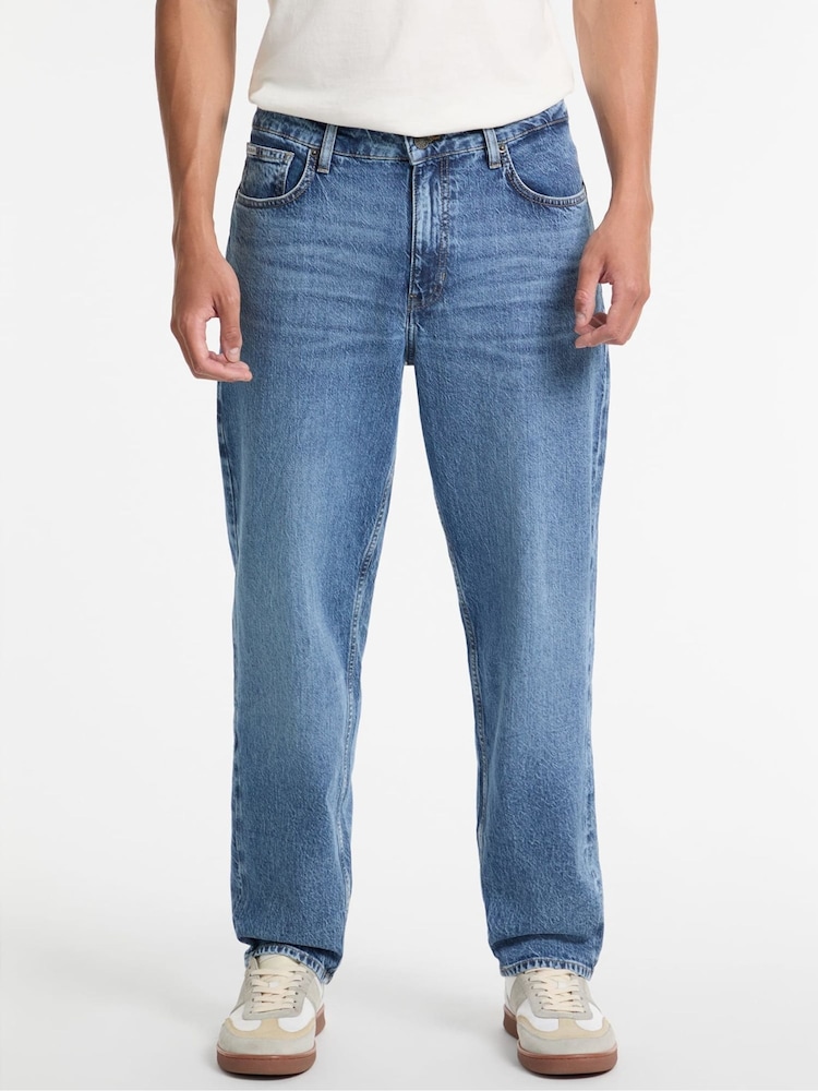 Guess Jeans Blue Denim Relaxed Fit Tapered 100% Cottton Jeans - Image 4 of 5