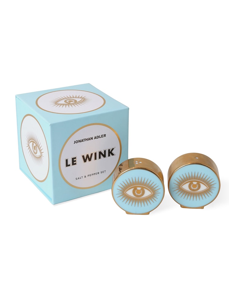 Jonathan Adler Blue Le Wink Salt & Pepper Set - Image 1 of 5