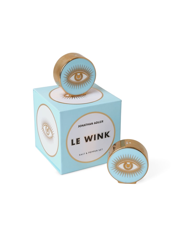 Jonathan Adler Blue Le Wink Salt & Pepper Set - Image 5 of 5