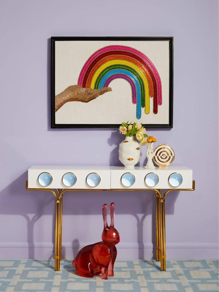 Jonathan Adler Gold Gilded Gala Round Vase - Image 2 of 8