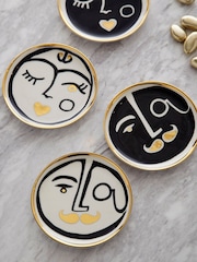 Jonathan Adler Set of 4 Black Marseilles Coasters - Image 1 of 7