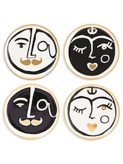 Jonathan Adler Set of 4 Black Marseilles Coasters - Image 3 of 7