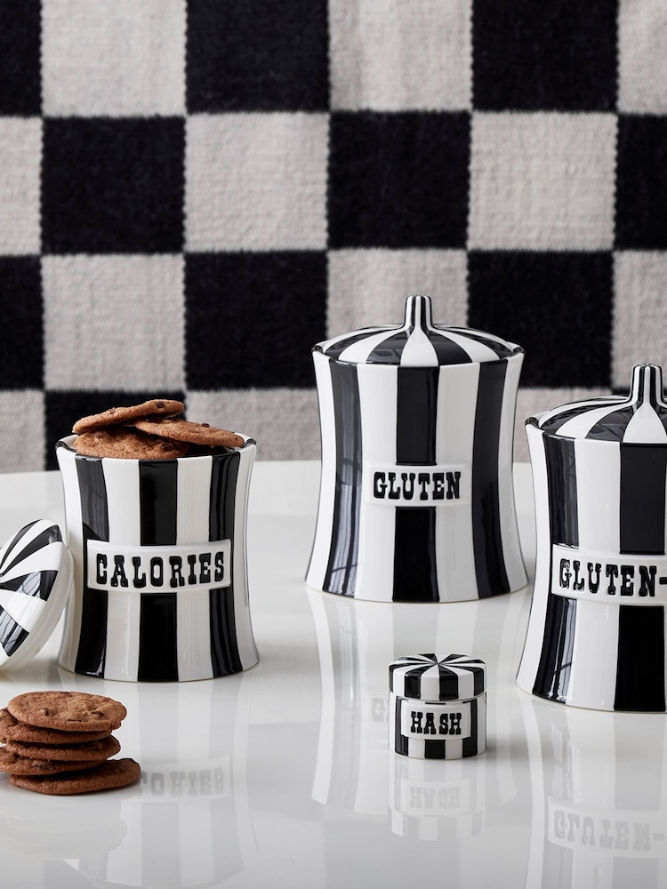 Jonathan Adler Black Vice Calories Canister - Image 1 of 3