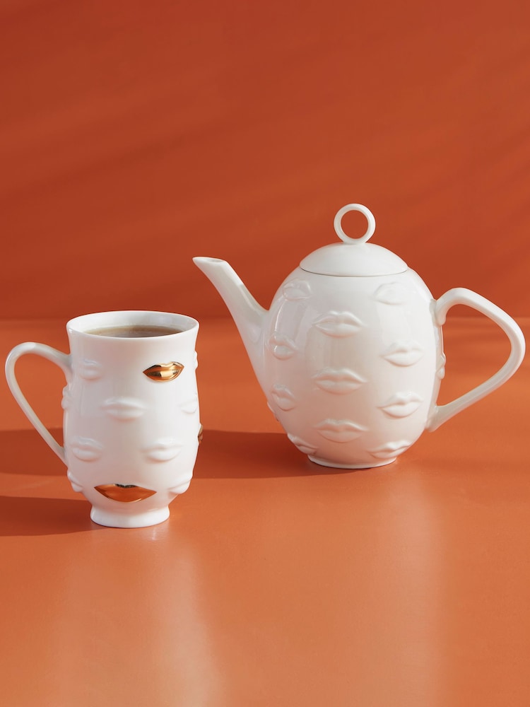 Jonathan Adler White Gilded Gala Mug - Image 1 of 4 Jonathan Adler White Gilded Gala Mug - Image 1 of 4