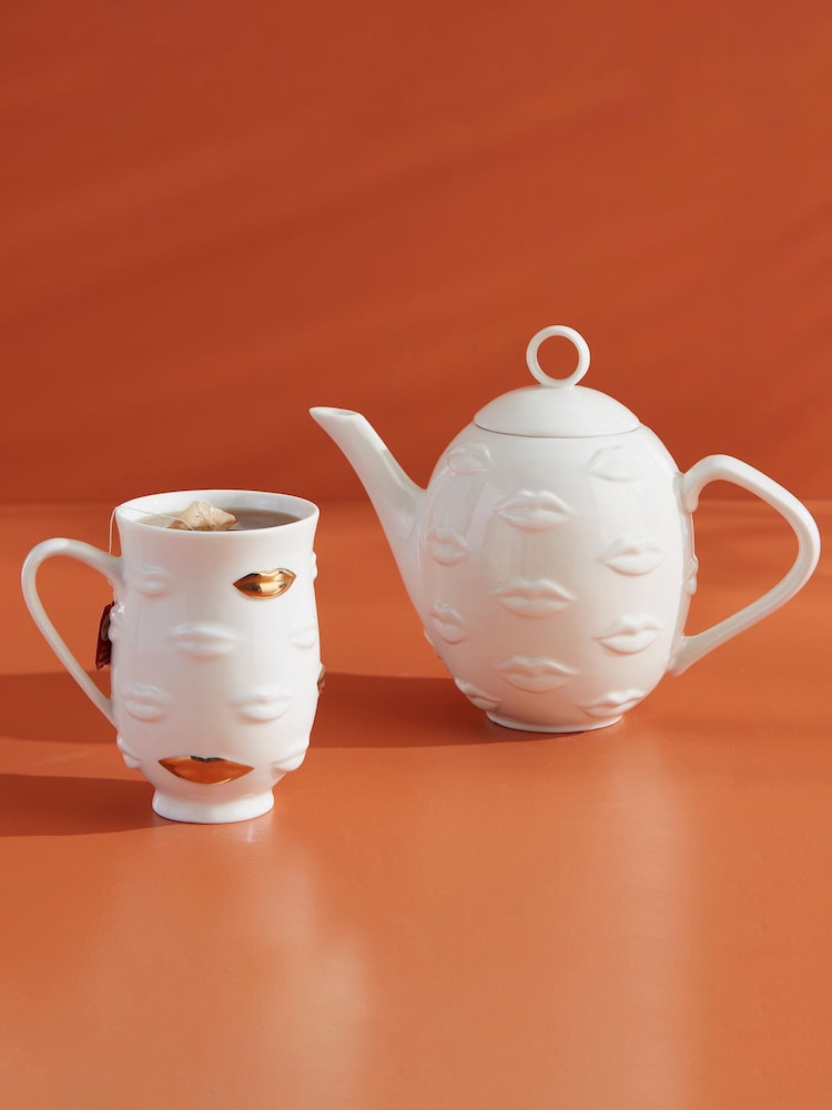 Jonathan Adler White Gilded Gala Mug - Image 2 of 4 Jonathan Adler White Gilded Gala Mug - Image 2 of 4