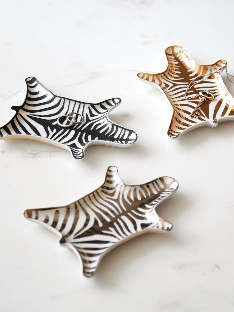 Jonathan Adler Silver Zebra Stacking Dish - Image 1 of 3