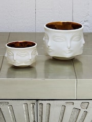 Jonathan Adler White/Gold Dora Maar Condiment Bowl - Image 1 of 3