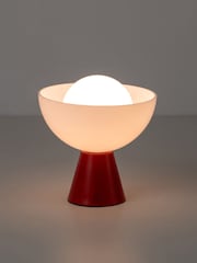 Houseof. Jam Red Glass Bowl Rechargeable Wireless Table Lamp - Image 4 of 6