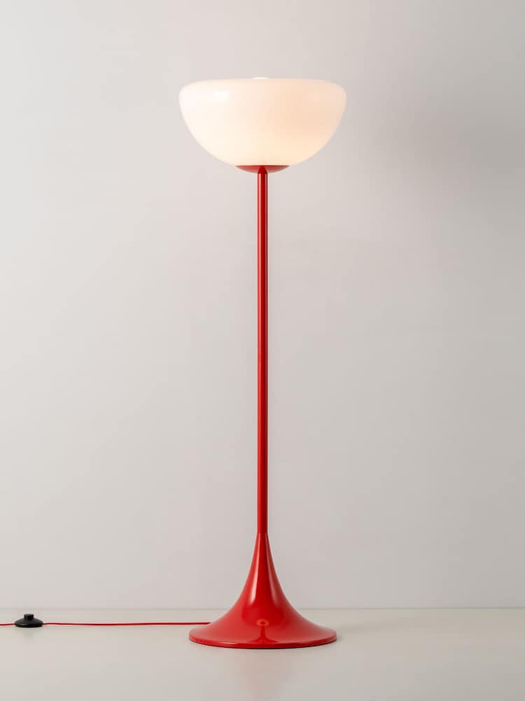 Houseof. Jam Red Glass Bowl Floor Lamp - Image 1 of 5