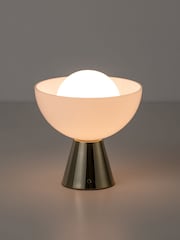 Houseof. Brass Glass Bowl Rechargeable Table Lamp - Image 4 of 6