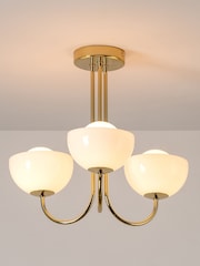 Houseof. Brass Glass Bowl Light - Image 1 of 6