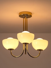 Houseof. Brass Glass Bowl Light - Image 4 of 6