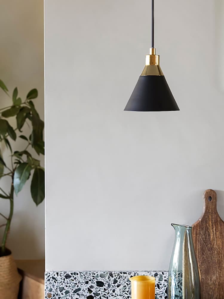 Houseof. Charcoal Grey Cone Pendant Ceiling Light - Image 1 of 6 Houseof. Charcoal Grey Cone Pendant Ceiling Light - Image 1 of 6