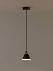 Houseof. Charcoal Grey Cone Pendant Ceiling Light - Image 4 of 6