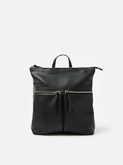 Oliver Bonas Black Large Anie Multi Pocket Backpack - Image 1 of 7
