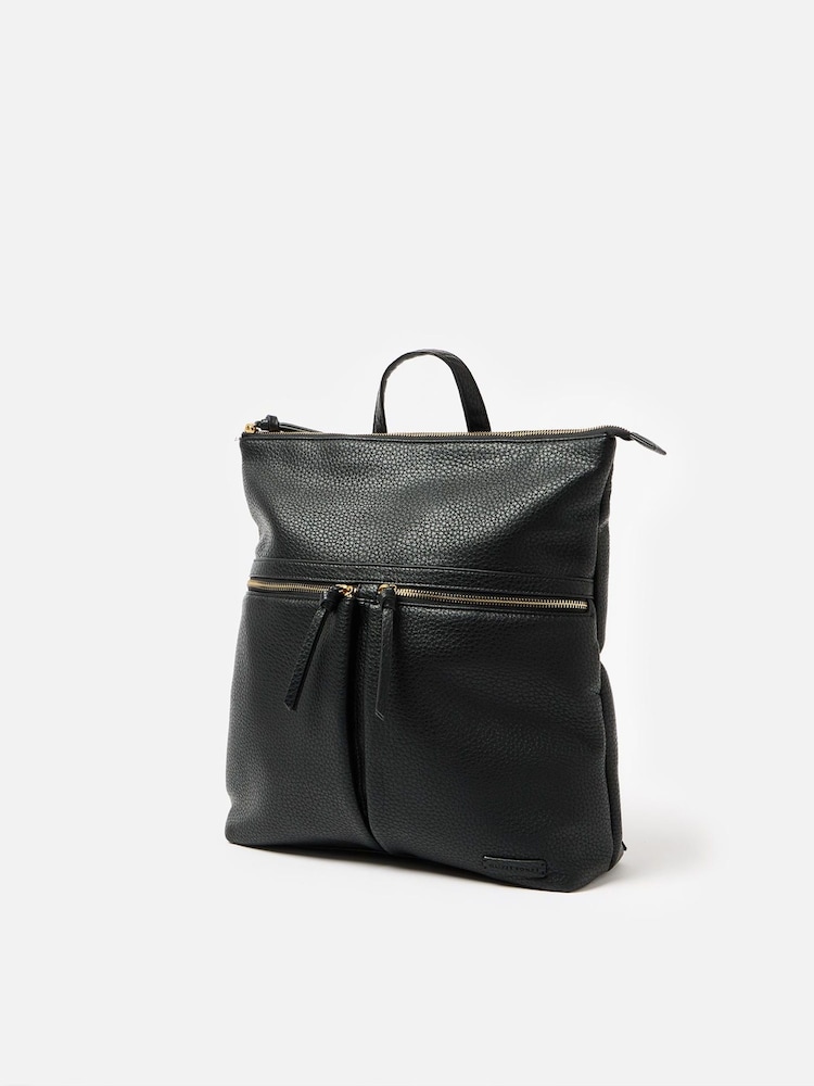 Oliver Bonas Black Large Anie Multi Pocket Backpack - Image 2 of 7