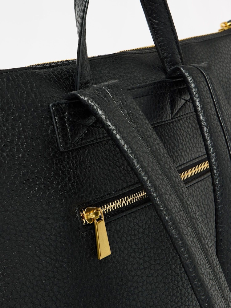 Oliver Bonas Black Large Anie Multi Pocket Backpack - Image 4 of 7