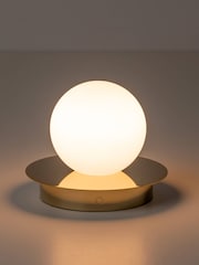 Houseof. Brass Opal Disk Rechargeable Table Lamp - Image 4 of 5