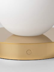Houseof. Brass Opal Disk Rechargeable Table Lamp - Image 5 of 5