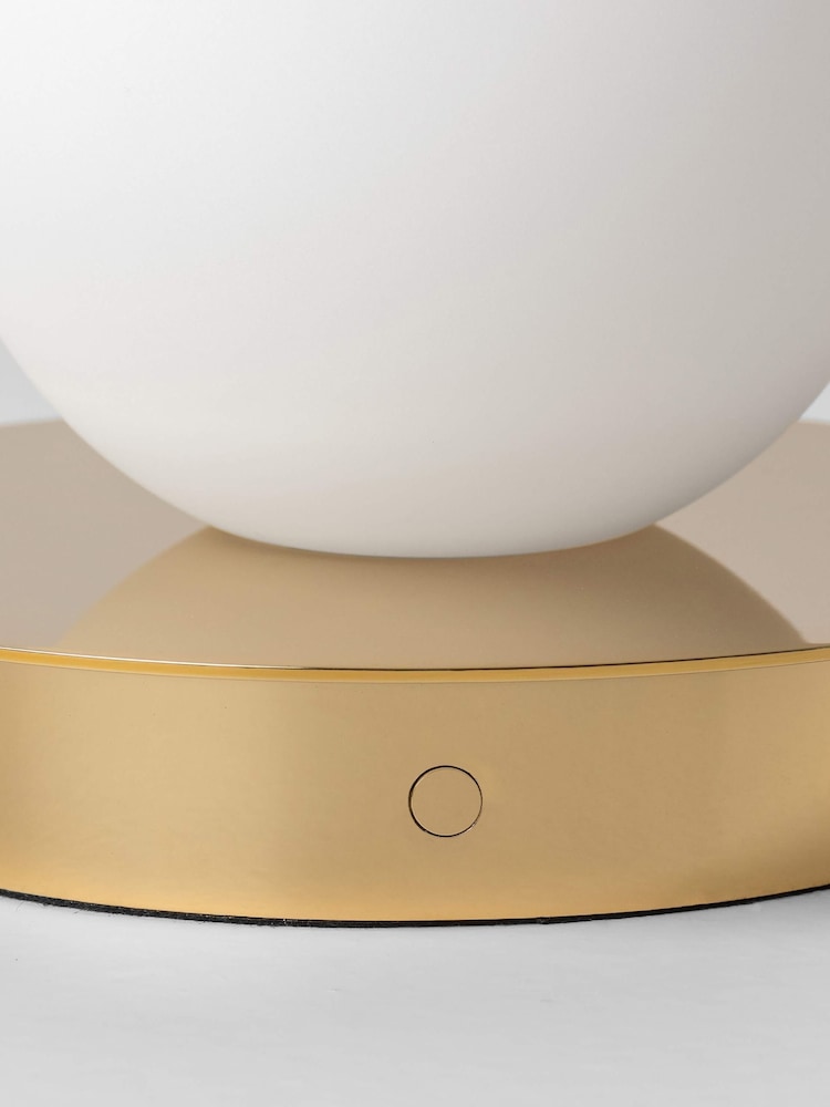 Houseof. Brass Opal Disk Rechargeable Table Lamp - Image 5 of 5