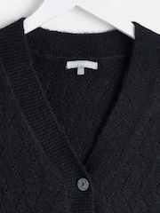 Oliver Bonas Black Metallic Trim Knitted Waistcoat - Image 3 of 5