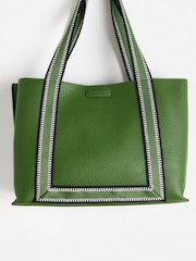 Oliver Bonas Green Emma Stripe Tote Bag - Image 3 of 7