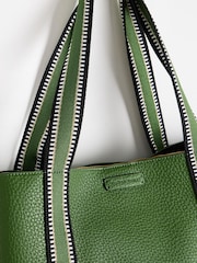 Oliver Bonas Green Emma Stripe Tote Bag - Image 6 of 7