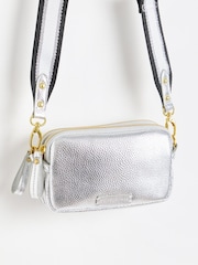 Oliver Bonas Silver Naha Cross-Body Bag - Image 4 of 8