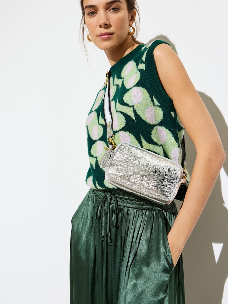 Oliver Bonas Silver Naha Cross-Body Bag - Image 8 of 8