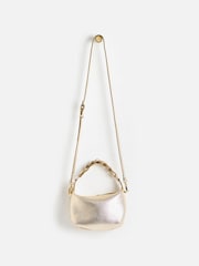 Oliver Bonas Gold Murphy Small Metallic Cross-Body Bag - Image 2 of 6