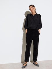 Oliver Bonas Black Corduroy Straight Leg Trousers - Image 1 of 8