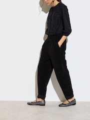 Oliver Bonas Black Corduroy Straight Leg Trousers - Image 2 of 8