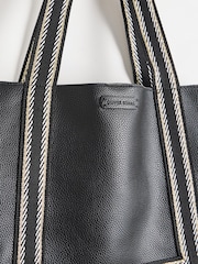 Oliver Bonas Black Emma Stripe Tote Bag - Image 7 of 7