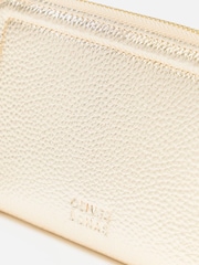 Oliver Bonas Gold Maddie Metallic Zip Around Purse - Image 4 of 6