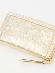 Oliver Bonas Gold Maddie Metallic Zip Around Purse - Image 5 of 6