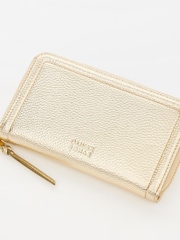 Oliver Bonas Gold Maddie Metallic Zip Around Purse - Image 6 of 6