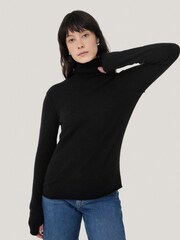 Jigsaw Black Cloud Cashmere Polo Jumper - Image 1 of 7