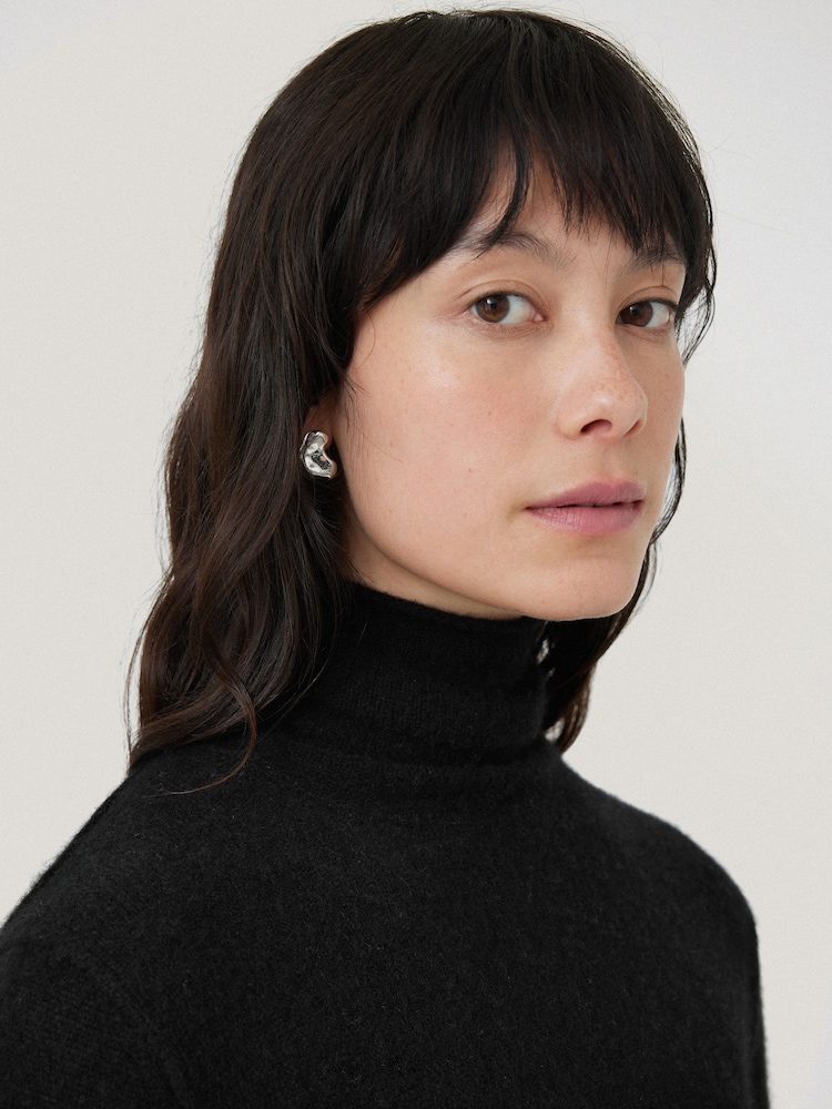 Jigsaw Black Cloud Cashmere Polo Jumper - Image 2 of 7