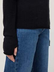 Jigsaw Black Cloud Cashmere Polo Jumper - Image 4 of 7