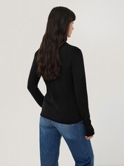 Jigsaw Black Cloud Cashmere Polo Jumper - Image 5 of 7