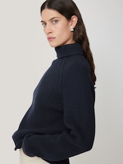 Jigsaw Blue merino fisherman junmper - Image 2 of 7