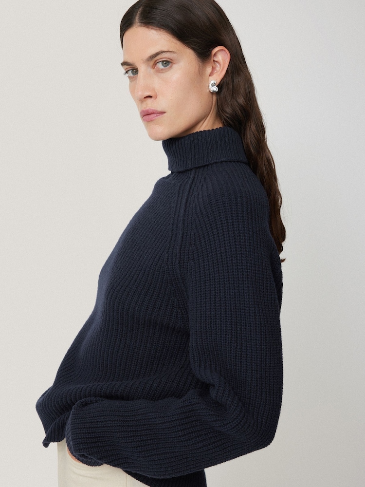 Jigsaw Blue merino fisherman junmper - Image 2 of 7