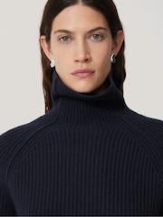 Jigsaw Blue merino fisherman junmper - Image 4 of 7