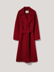Jigsaw Red Double Faced Cocoon Wrap Coat - Image 7 of 7