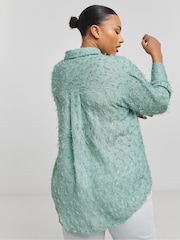 Simply Be Green Textured Fluffy Shirt - Image 2 of 4