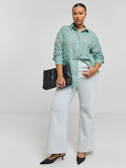 Simply Be Green Textured Fluffy Shirt - Image 3 of 4