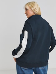 Simply Be Blue Stripe Zip Through Hoodie - Image 2 of 4