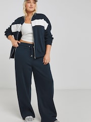 Simply Be Blue Stripe Zip Through Hoodie - Image 3 of 4