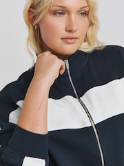 Simply Be Blue Stripe Zip Through Hoodie - Image 4 of 4