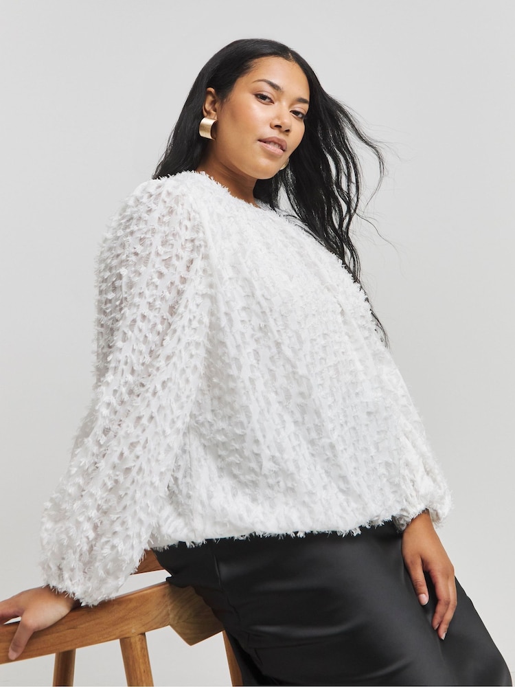 Simply Be Textured Fluffy Blouse - Imagen 1 de 4 Simply Be Textured Fluffy Blouse - Imagen 1 de 4